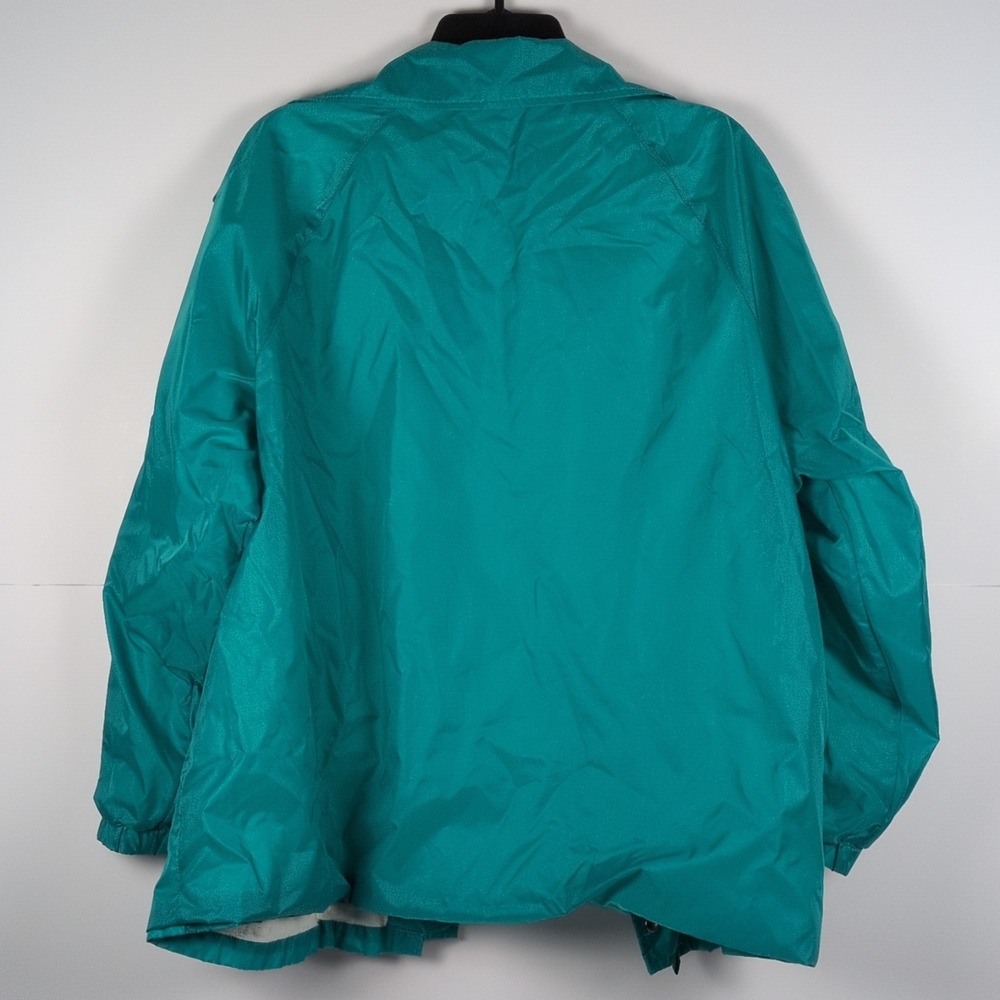 Vtg 70s 80s Teal Green Nylon Coach Jacket Windbreaker Snap Front L Made in Egypt - Picture 5 of 5
